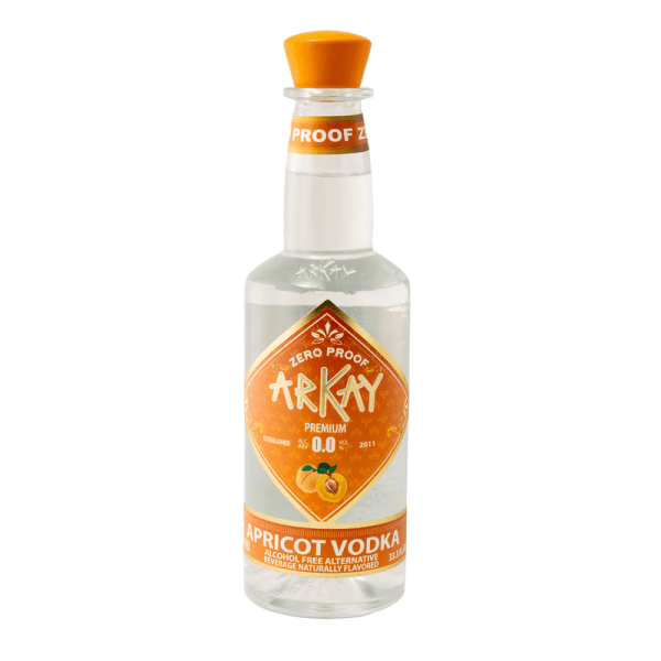 ApricotVodkafotoNew_800x800.png Paquete 12 Botellas — ArKay Vodka Chabacano Zero Proof · 1 Litro